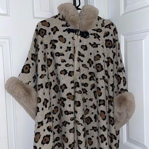 Hooded Leopard Poncho